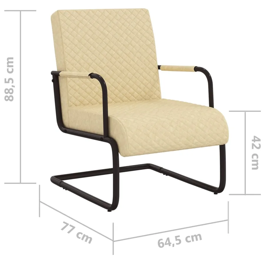 Chaise cantilever Crème Similicuir - 8