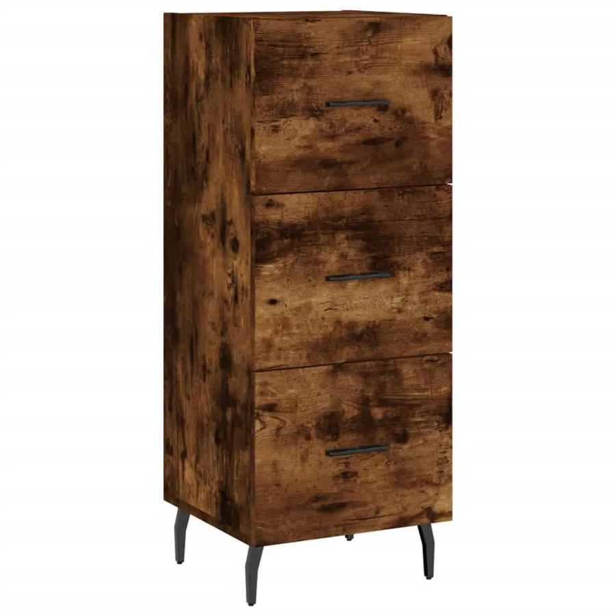 Buffet Chêne fumé 34,5x34x90 cm Bois d'ingénierie - 2