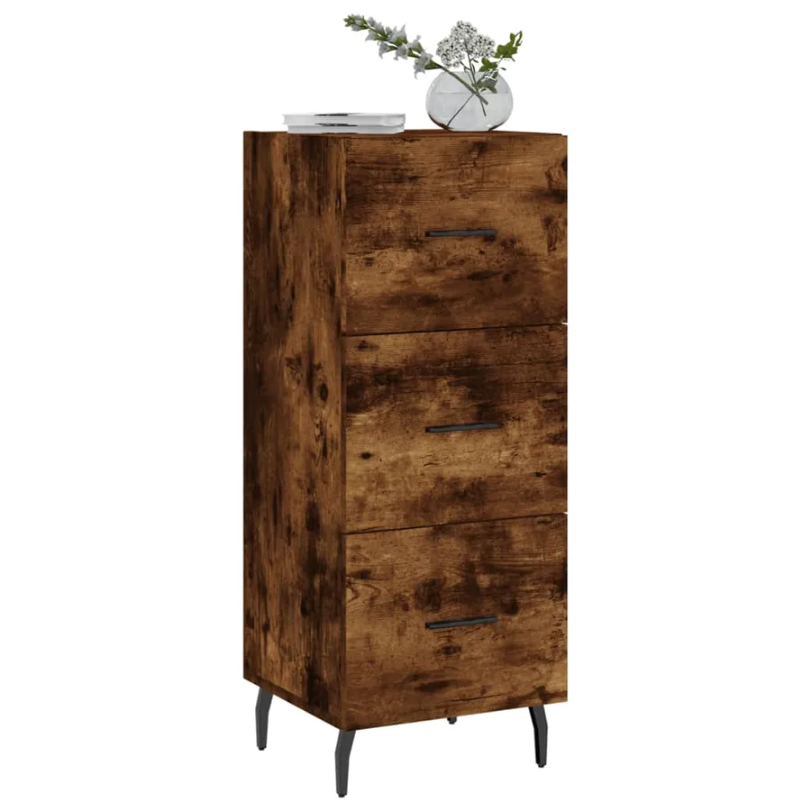 Buffet Chêne fumé 34,5x34x90 cm Bois d'ingénierie - 3