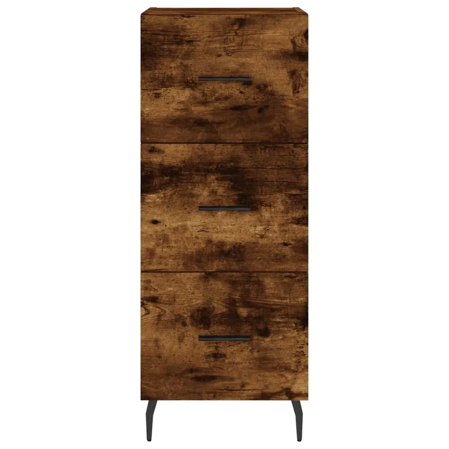 Buffet Chêne fumé 34,5x34x90 cm Bois d'ingénierie - 6