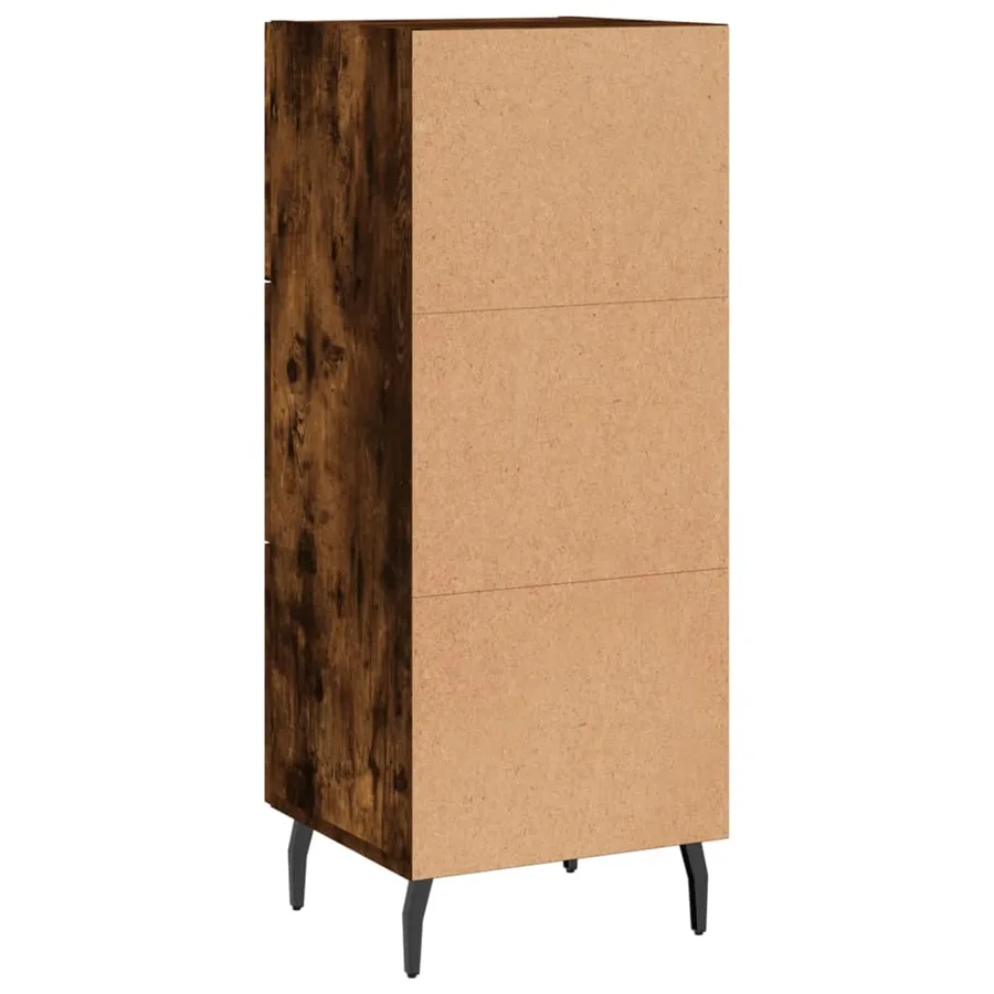 Buffet Chêne fumé 34,5x34x90 cm Bois d'ingénierie - 8