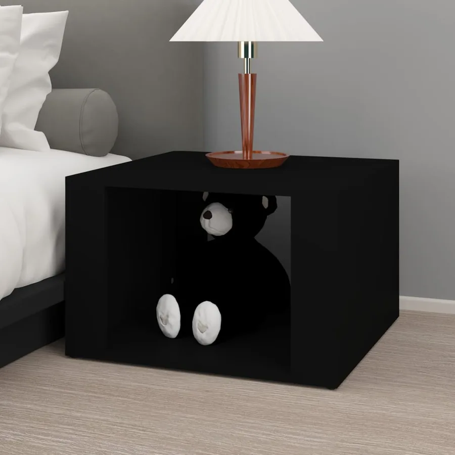 Table de chevet Noir 57x55x36 cm Bois d’ingénierie - 3