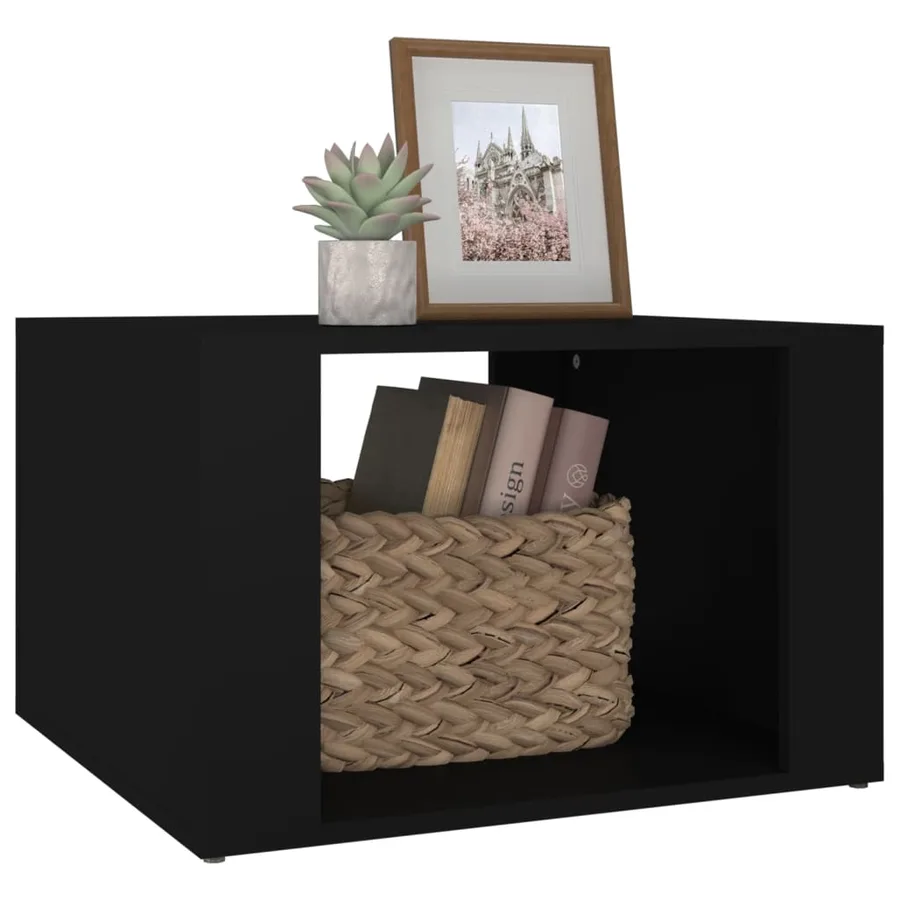 Table de chevet Noir 57x55x36 cm Bois d’ingénierie - 4