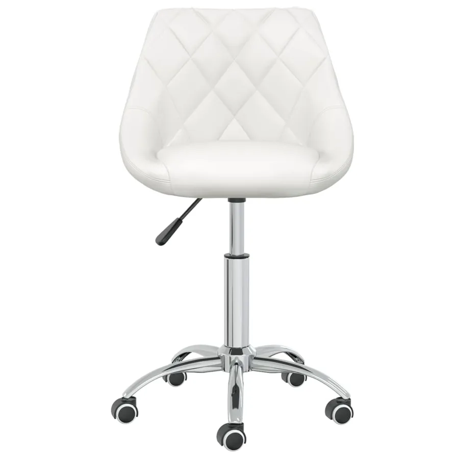 Chaise pivotante de salle à manger Blanc Similicuir - 2