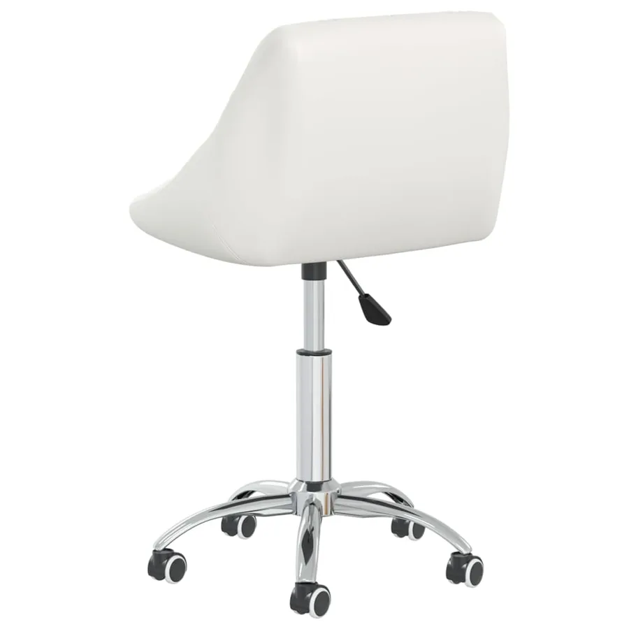 Chaise pivotante de salle à manger Blanc Similicuir - 4