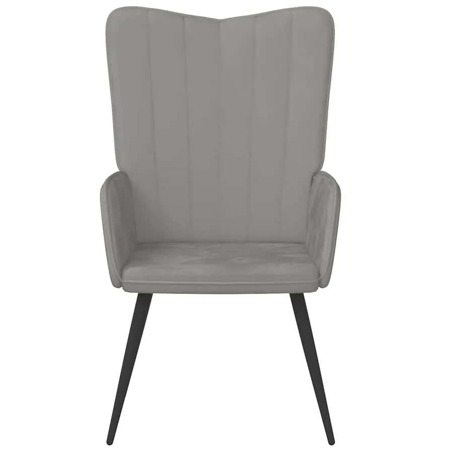 Chaise de relaxation Gris clair Velours - 3