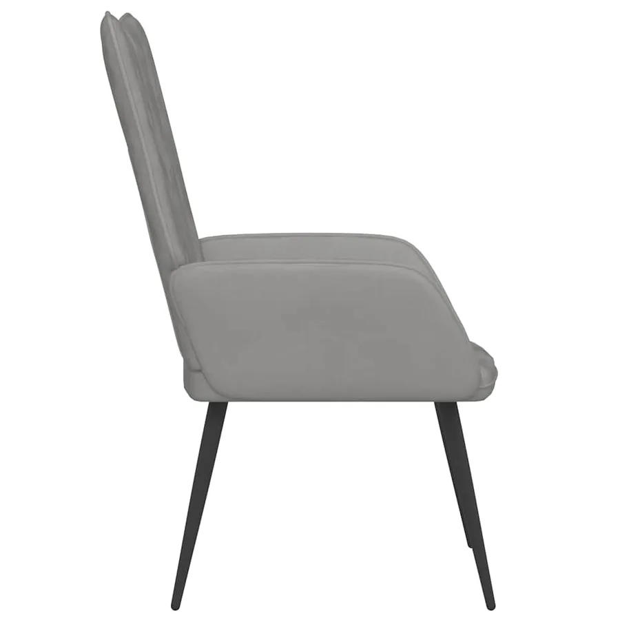 Chaise de relaxation Gris clair Velours - 4