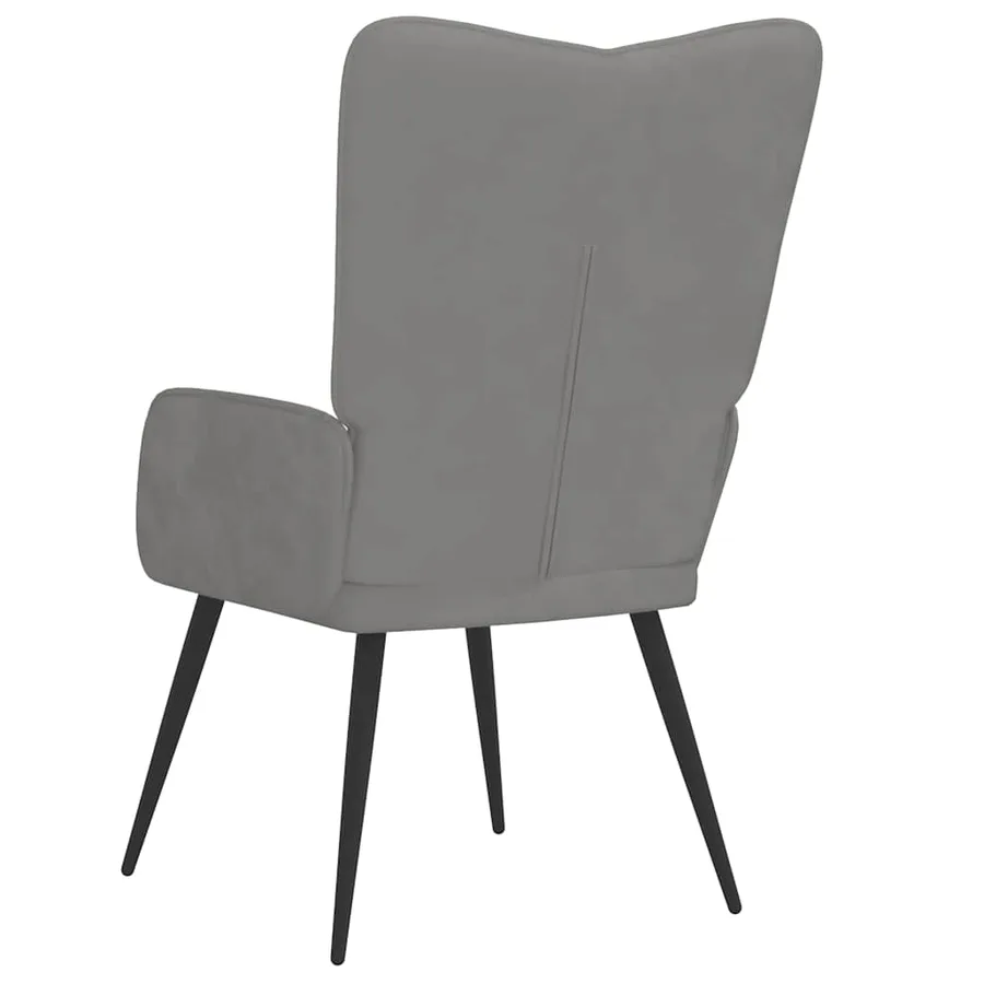 Chaise de relaxation Gris clair Velours - 5