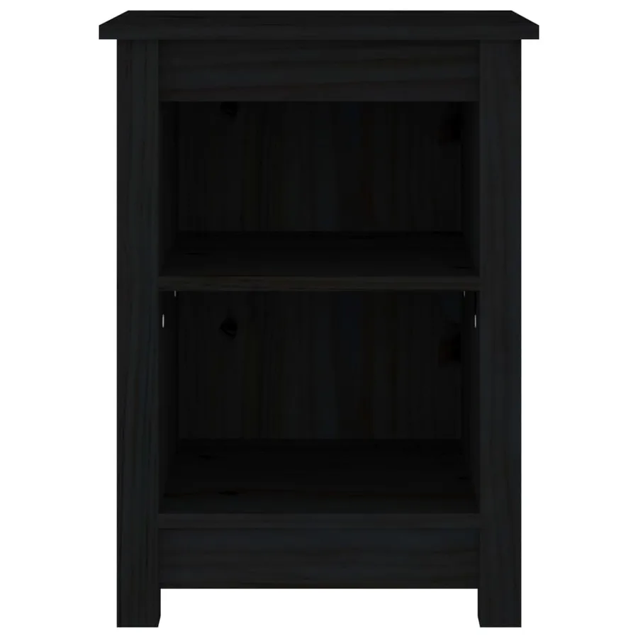Table de chevet Noir 40x35x55 cm Bois de pin solide - 3