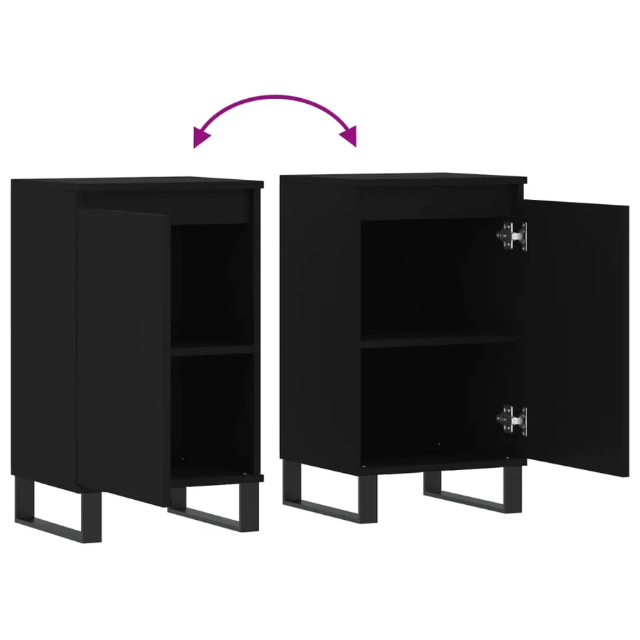 Buffets 2 pcs noir 40x35x70 cm bois d’ingénierie - 10
