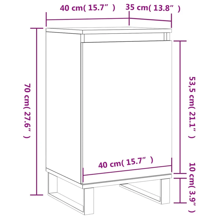 Buffets 2 pcs noir 40x35x70 cm bois d’ingénierie - 13