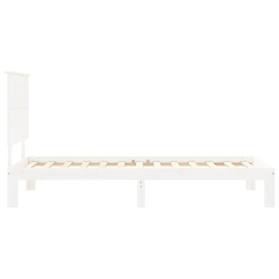 Cadre de lit sans matelas blanc 90x200 cm bois de pin massif - 7