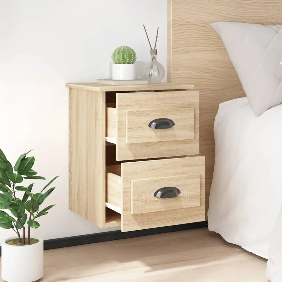Tables de chevet murales 2 pcs chêne sonoma 41,5x36x53 cm - 4