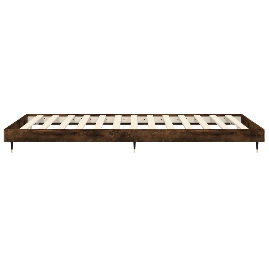 Cadre de lit sans matelas chêne fumé 75x190cm bois d'ingénierie - 7