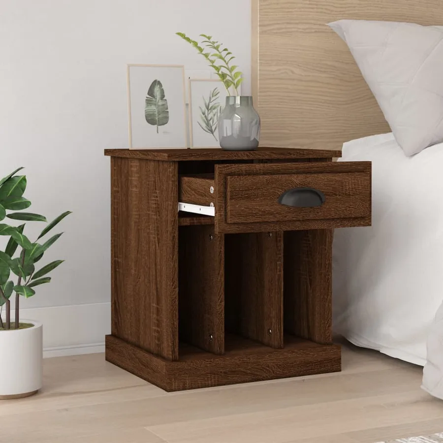 Tables de chevet 2 pcs chêne marron 43x36x50 cm - 3