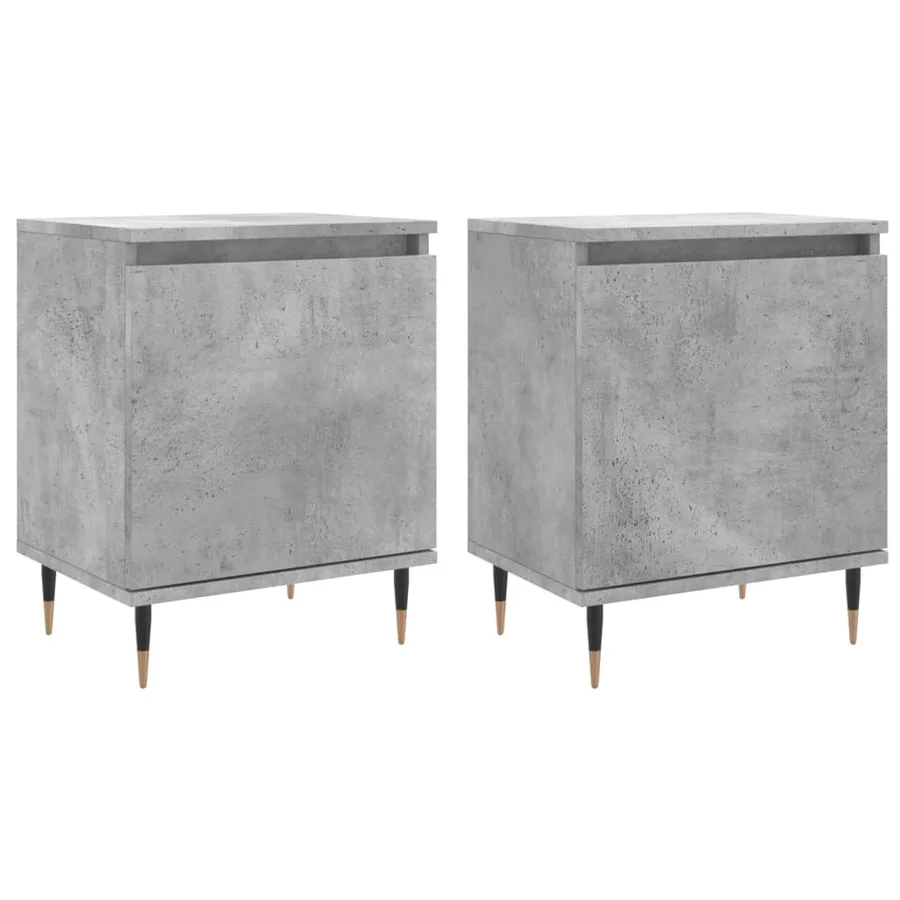 Tables de chevet 2 pcs gris béton 40x30x50 cm bois d'ingénierie - 2