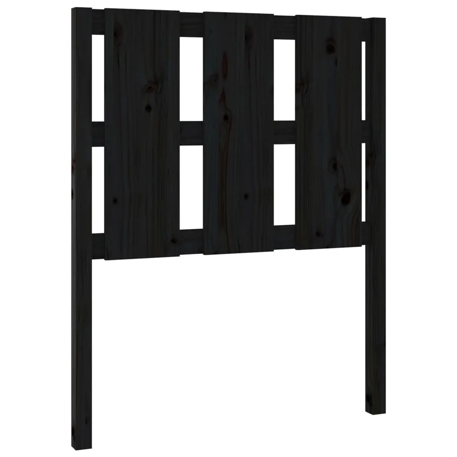 Tête de lit Noir 80,5x4x100 cm Bois massif de pin - 2