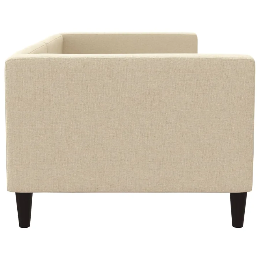 Lit de repos sans matelas crème 80x200 cm tissu - 4