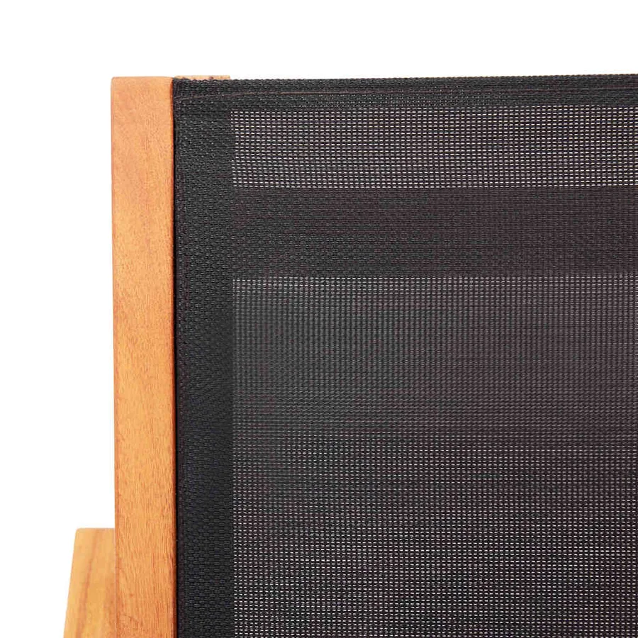 Chaise de jardin et repose-pied Eucalyptus solide et textilène - 5