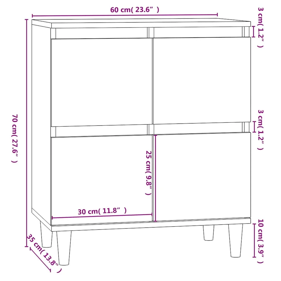 Buffet Sonoma gris 60x35x70 cm Bois d'ingénierie - 10