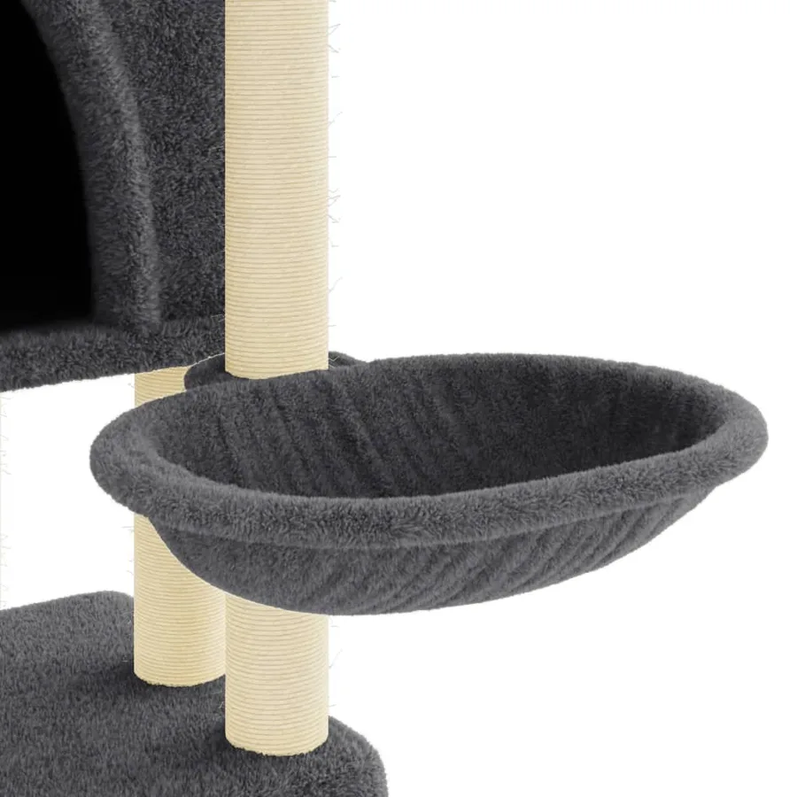 Arbre à chat avec griffoirs en sisal Gris foncé 180 cm - 7