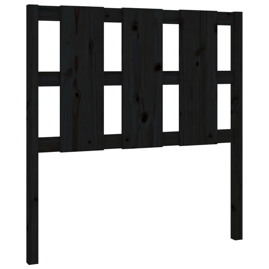 Tête de lit Noir 95,5x4x100 cm Bois massif de pin - 2