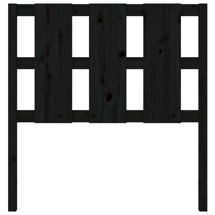 Tête de lit Noir 95,5x4x100 cm Bois massif de pin - 4