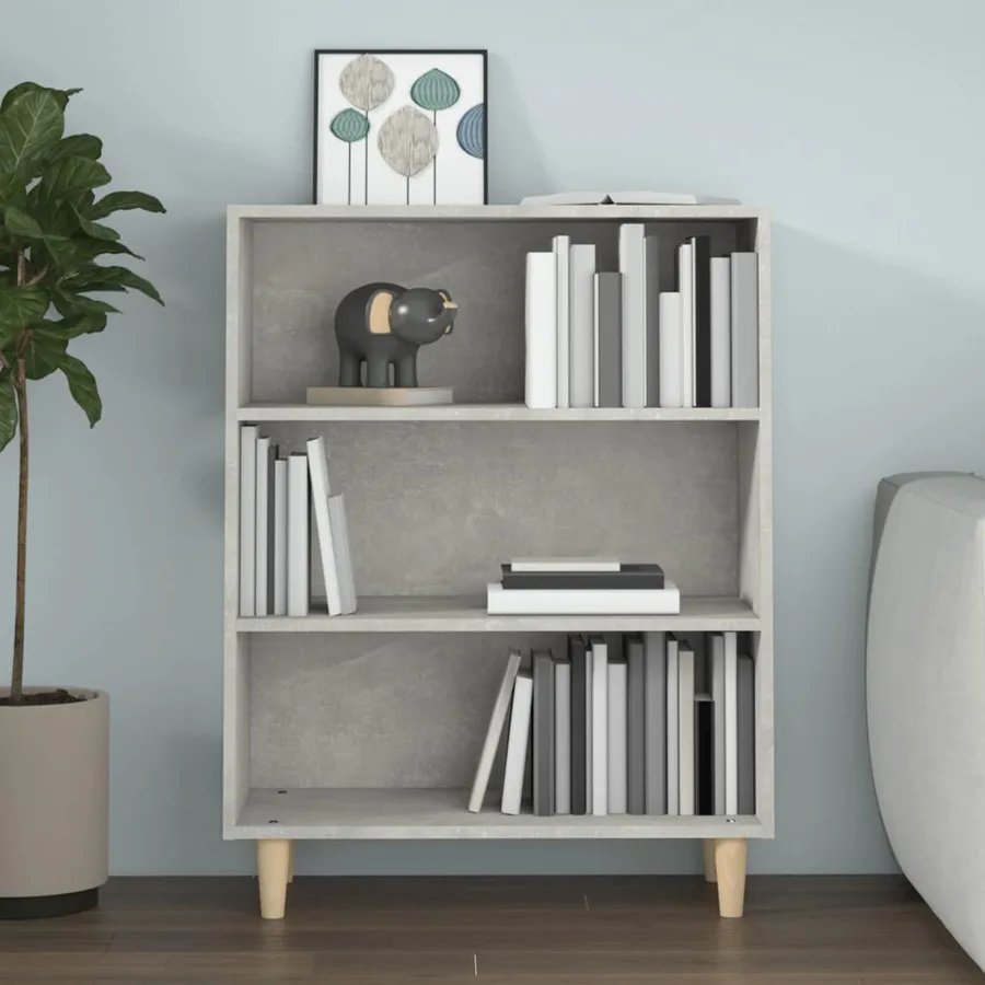 Buffet Gris béton 69,5x32,5x90 cm Bois d'ingénierie - 5
