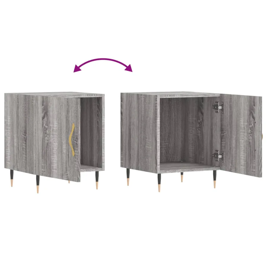 Tables de chevet 2 pcs sonoma gris 40x40x50cm bois d'ingénierie - 8