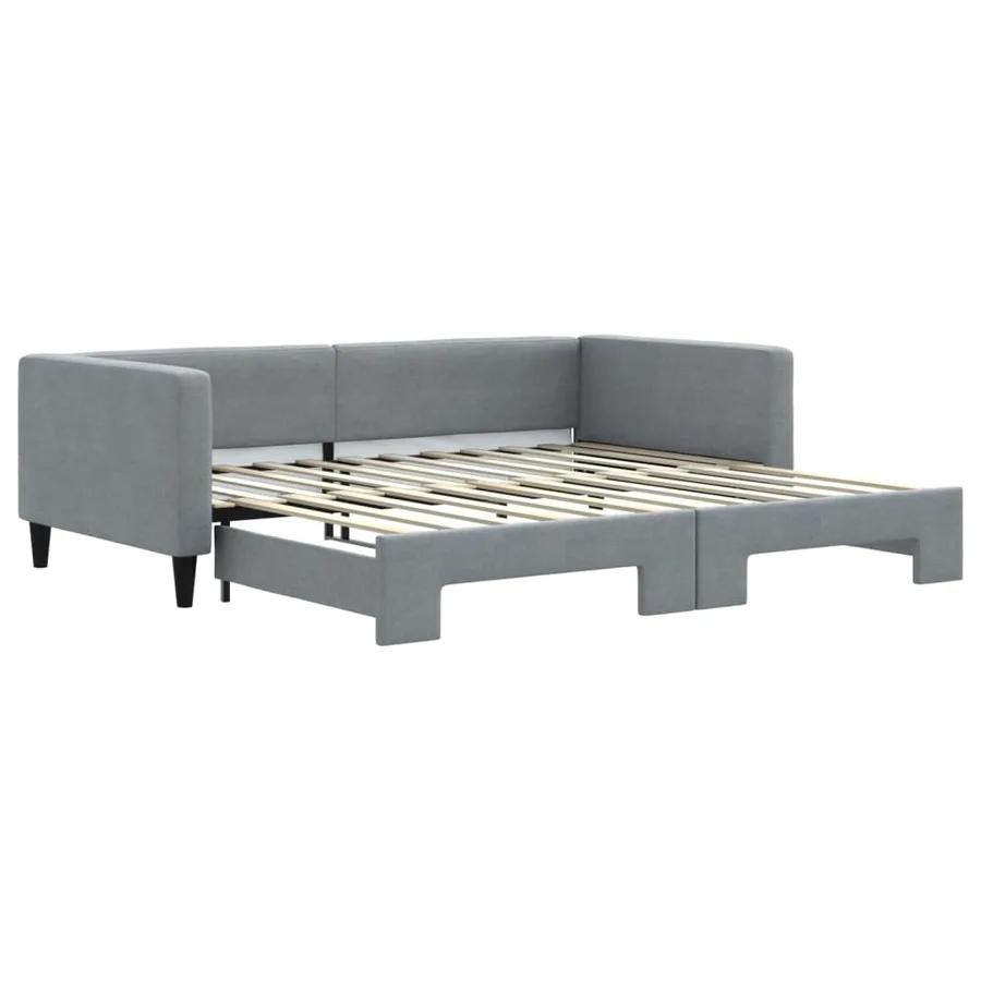 Lit de jour avec gigogne sans matelas gris clair 100x200 cm - 2
