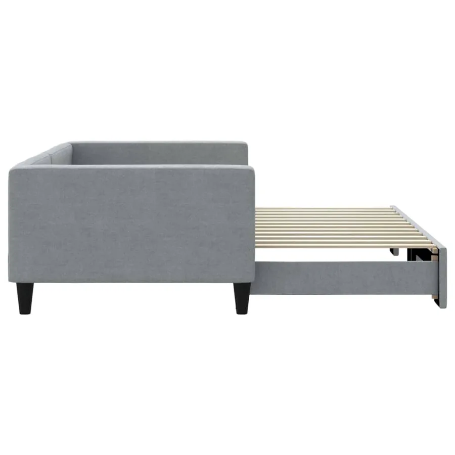 Lit de jour avec gigogne sans matelas gris clair 100x200 cm - 4