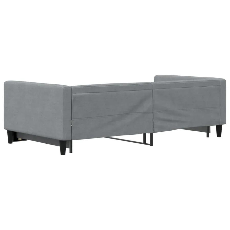 Lit de jour avec gigogne sans matelas gris clair 100x200 cm - 5