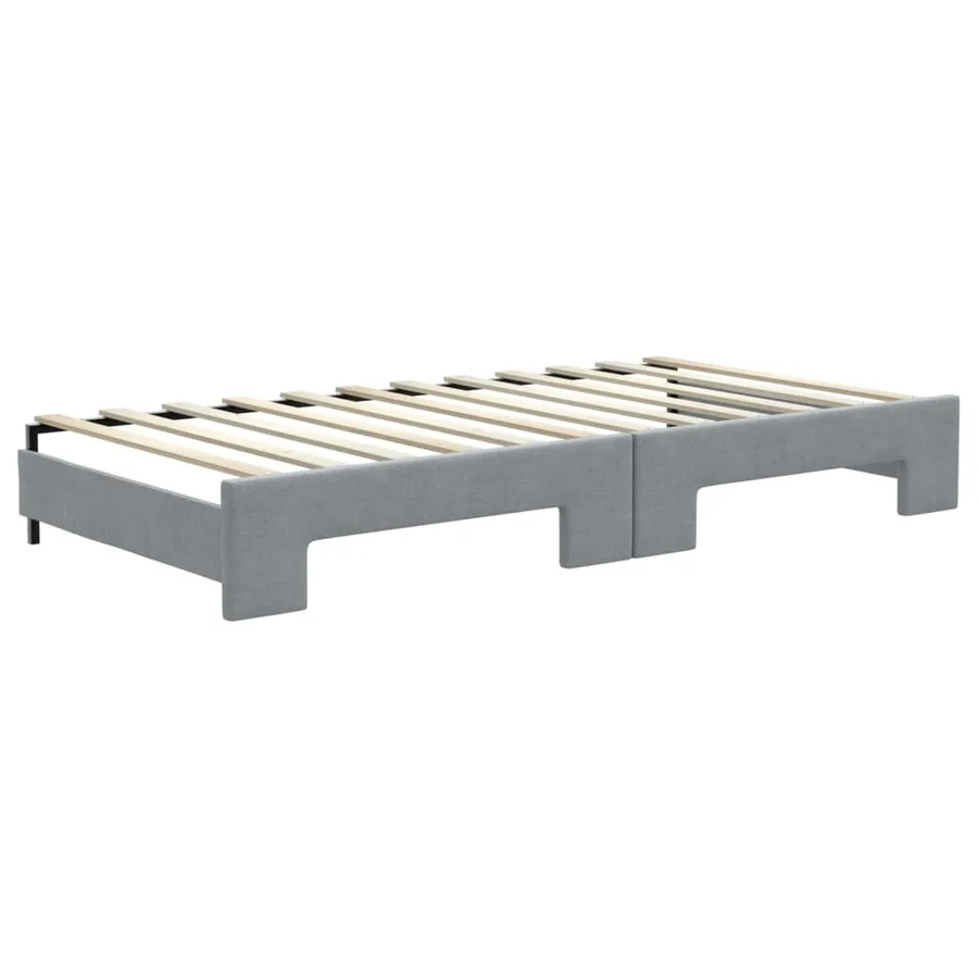 Lit de jour avec gigogne sans matelas gris clair 100x200 cm - 8