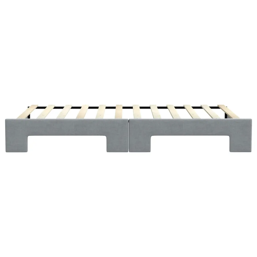 Lit de jour avec gigogne sans matelas gris clair 100x200 cm - 9