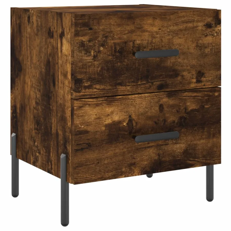 Tables de chevet 2pcs chêne fumé 40x35x47,5cm bois d’ingénierie - 5