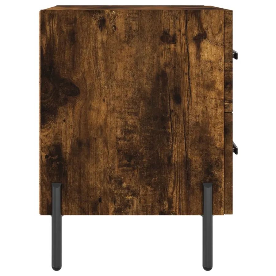 Tables de chevet 2pcs chêne fumé 40x35x47,5cm bois d’ingénierie - 7