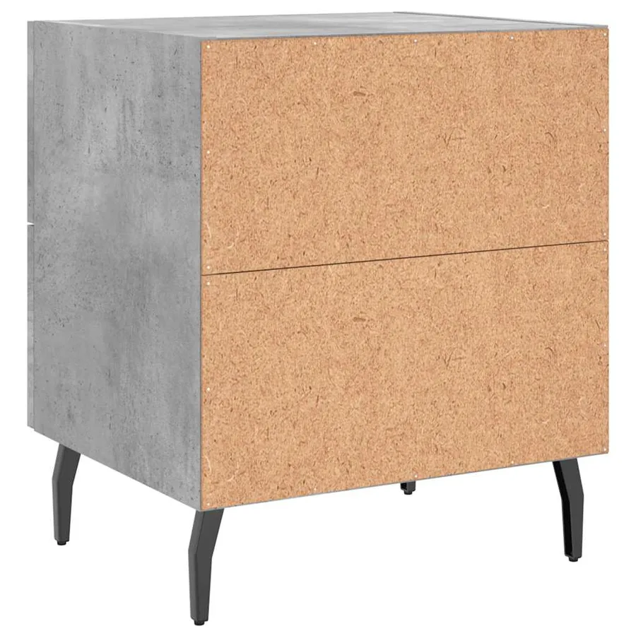 Tables de chevet 2pcs gris béton 40x35x47,5cm bois d’ingénierie - 9