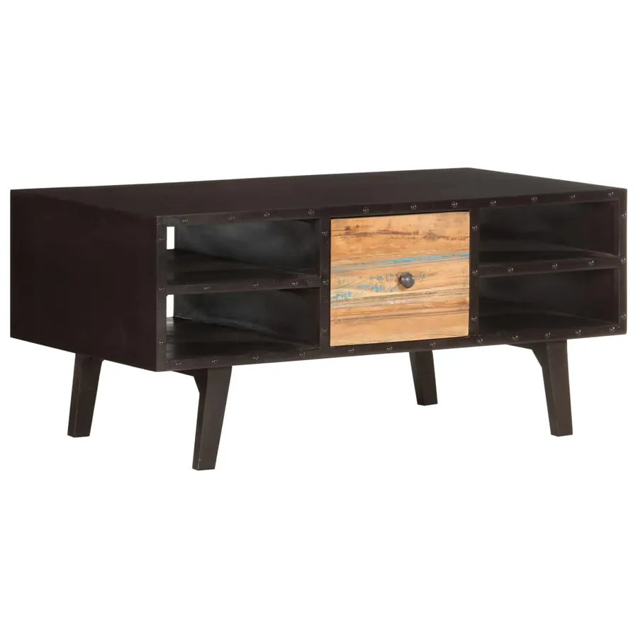 Table basse 100x50x45 cm Bois de récupération massif - 7
