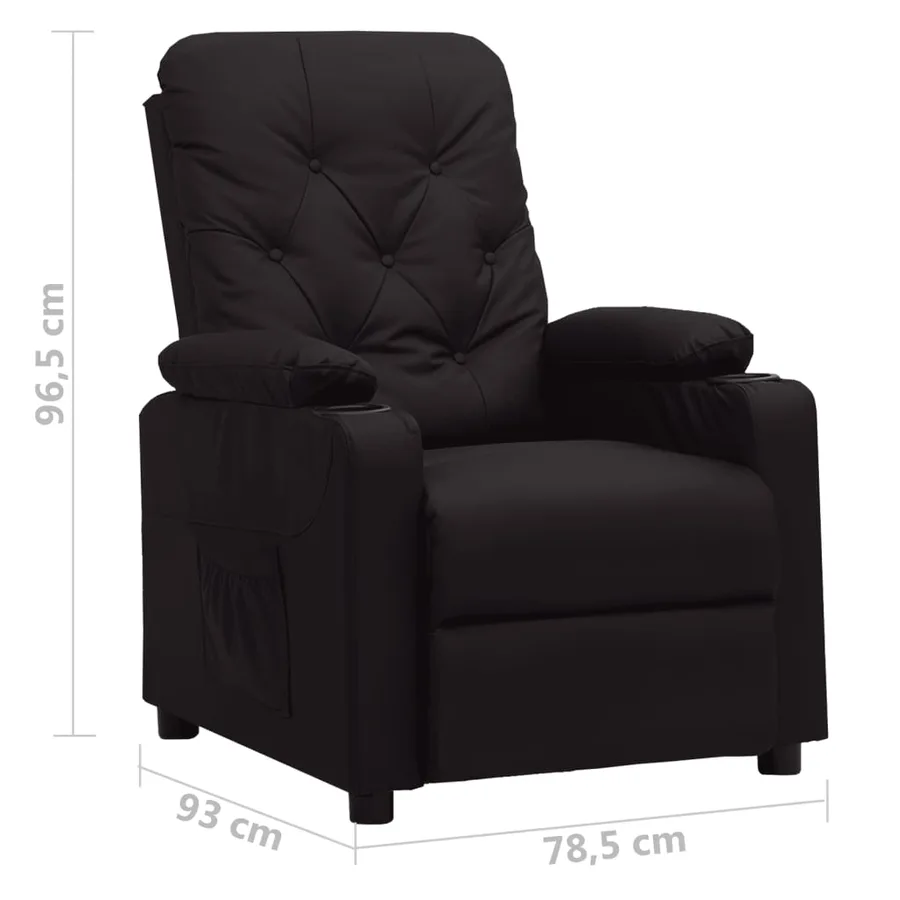 Fauteuil inclinable Noir Similicuir - 8