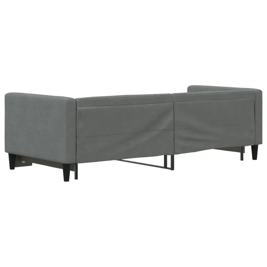 Lit de jour avec gigogne sans matelas gris foncé 80x200 cm - 5