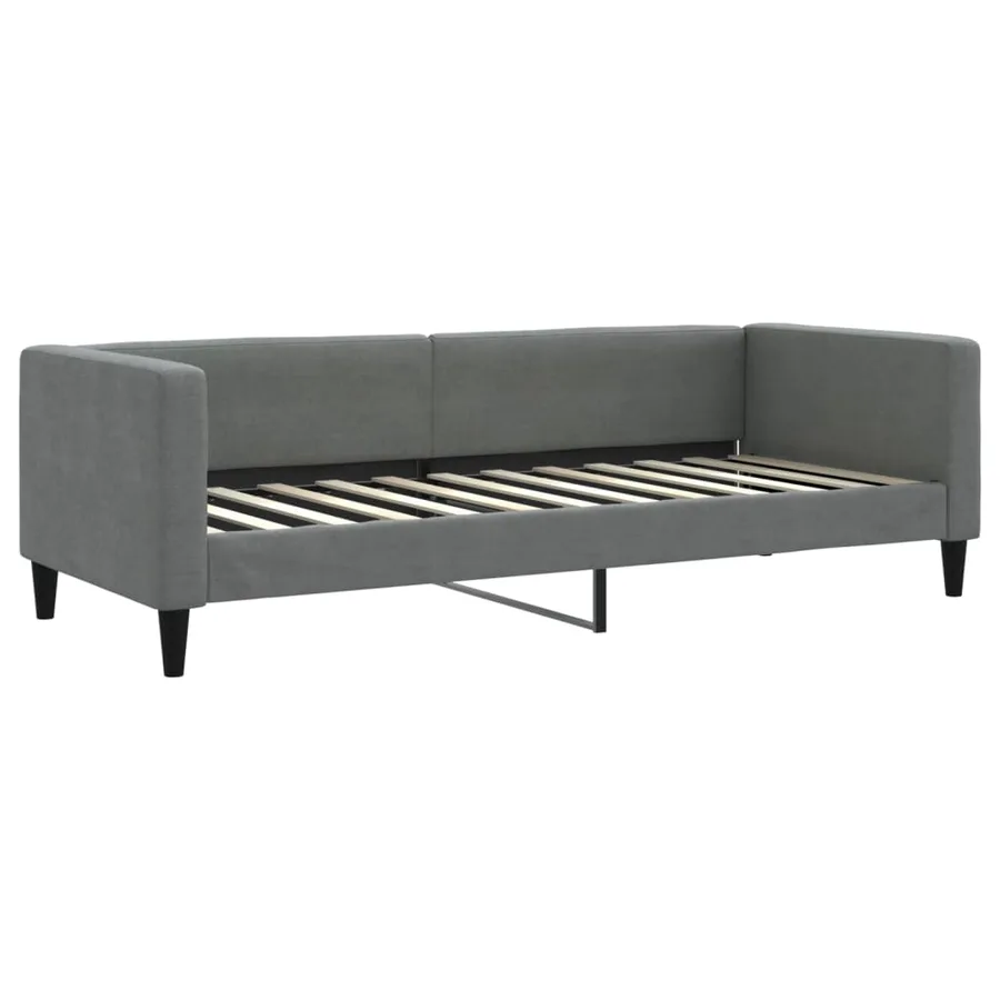 Lit de jour avec gigogne sans matelas gris foncé 80x200 cm - 6