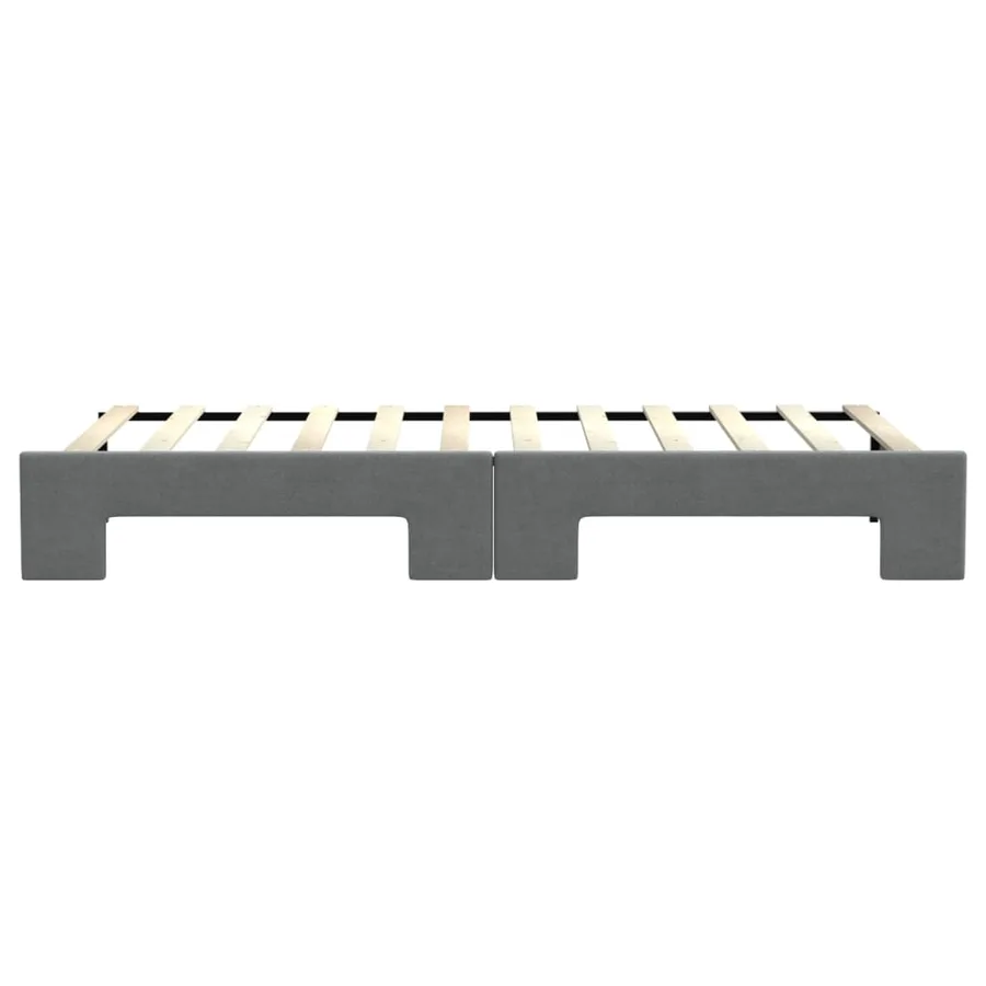 Lit de jour avec gigogne sans matelas gris foncé 80x200 cm - 9