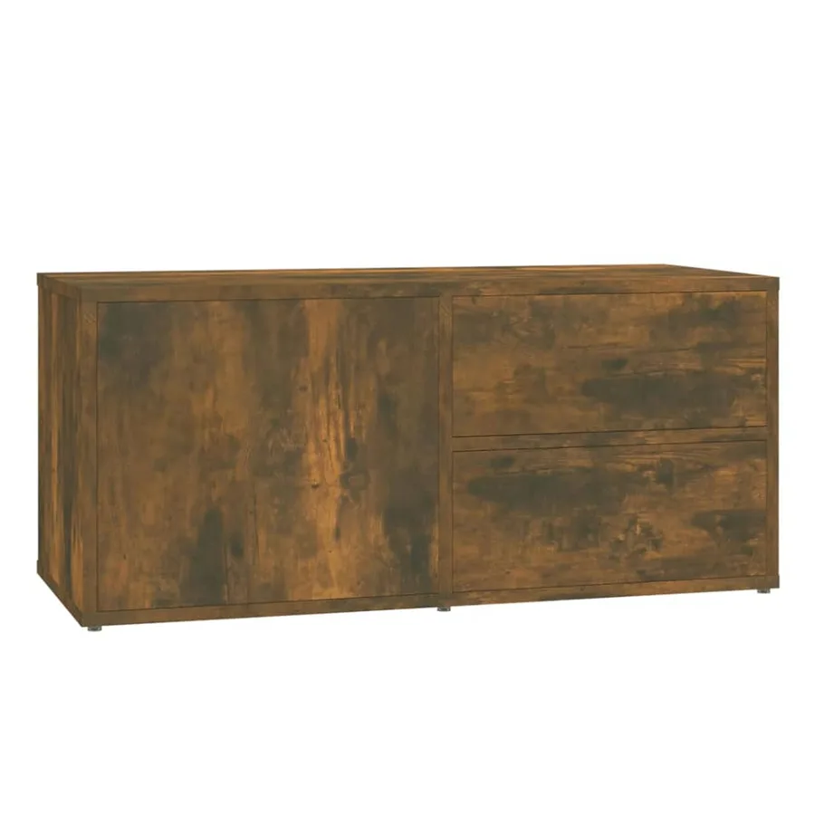 Meuble TV Chêne fumé 80x34x36 cm Bois d'ingénierie - 2