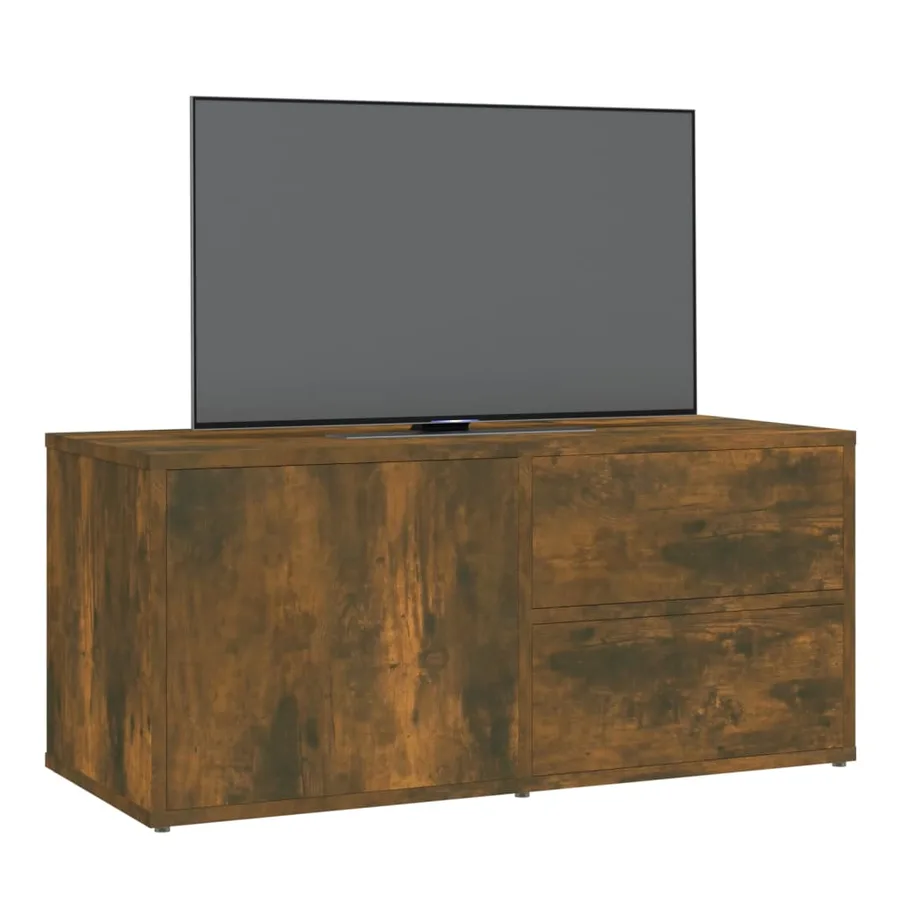 Meuble TV Chêne fumé 80x34x36 cm Bois d'ingénierie - 4