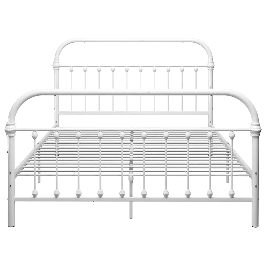 Cadre de lit sans matelas blanc métal 120x200 cm - 3