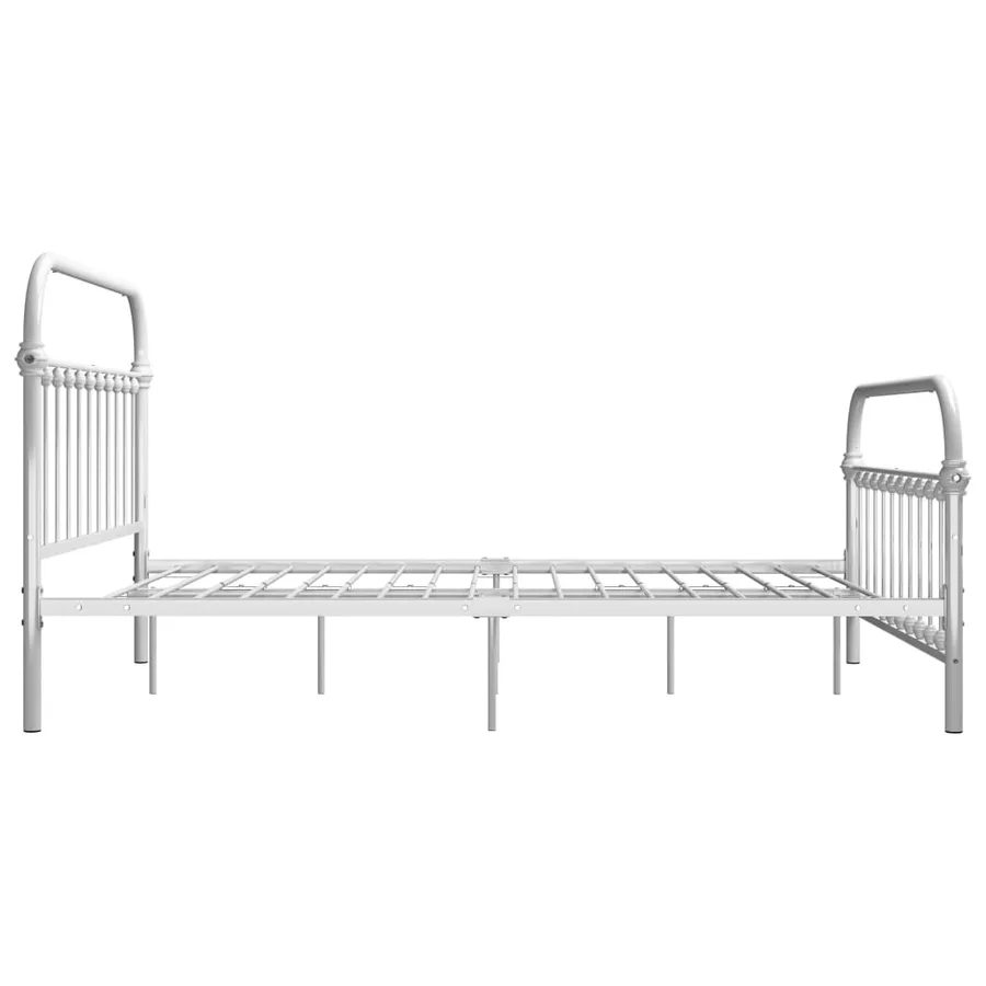 Cadre de lit sans matelas blanc métal 120x200 cm - 4