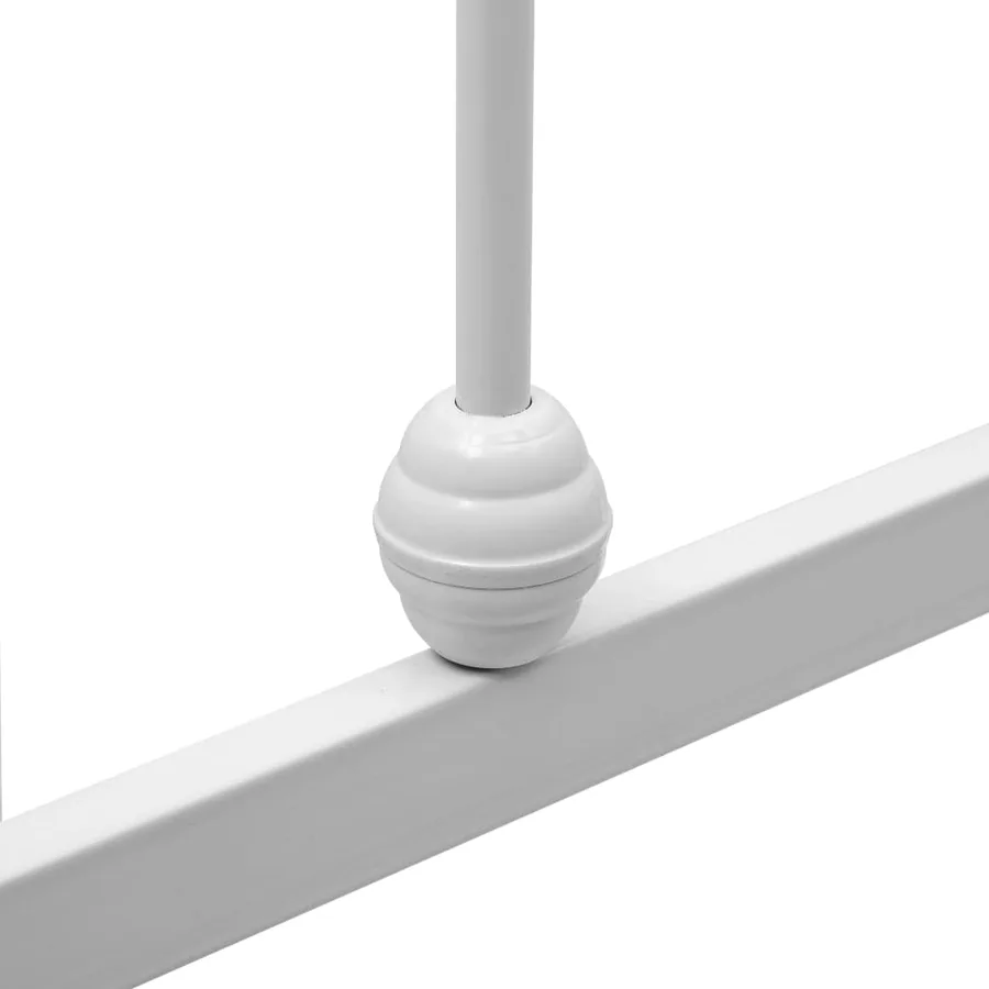 Cadre de lit sans matelas blanc métal 120x200 cm - 5