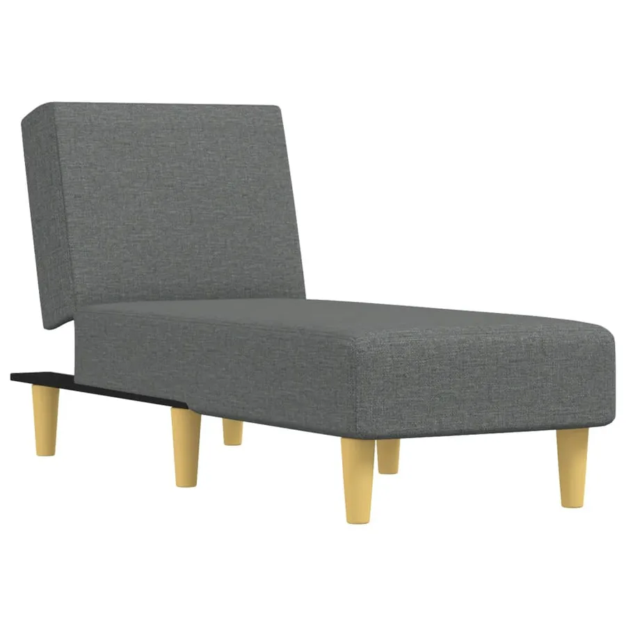 Chaise longue gris foncé tissu - 2