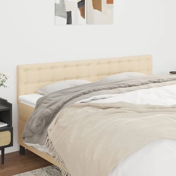 Têtes de lit Crème 200x5x78/88 cm Tissu