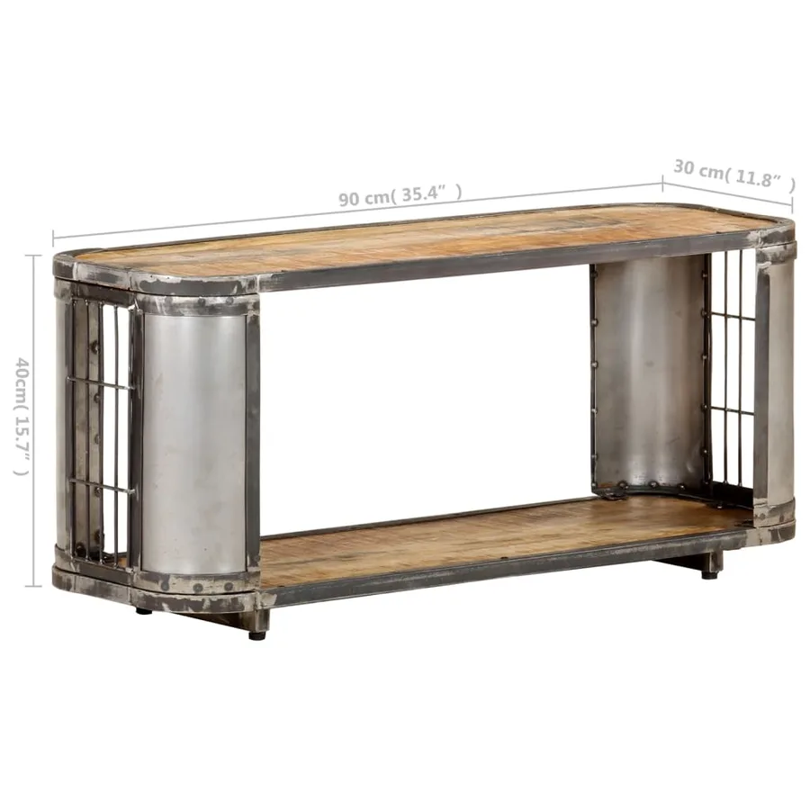 Meuble TV 90x30x40 cm Bois de manguier massif - 6